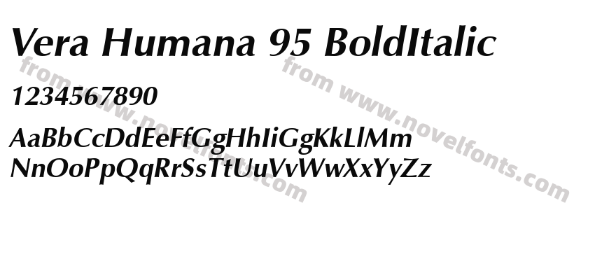 Vera Humana 95 BoldItalicPreview