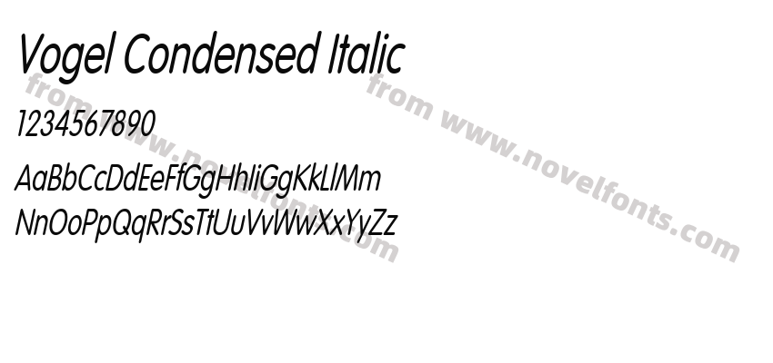 Vogel Condensed ItalicPreview