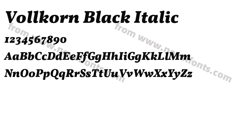 Vollkorn Black ItalicPreview