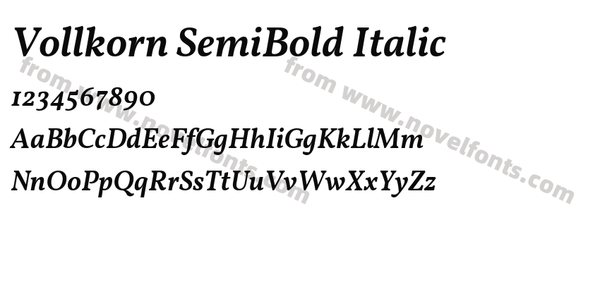 Vollkorn SemiBold ItalicPreview