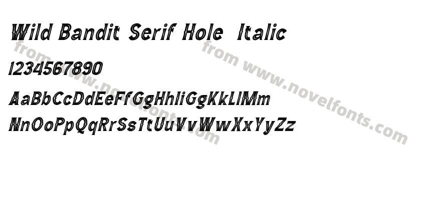 Wild Bandit Serif Hole  ItalicPreview