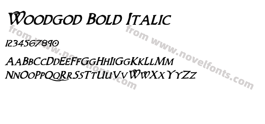 Woodgod Bold ItalicPreview