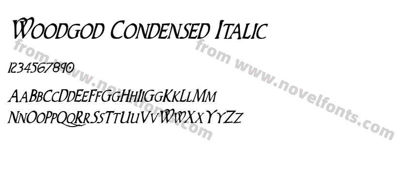 Woodgod Condensed ItalicPreview