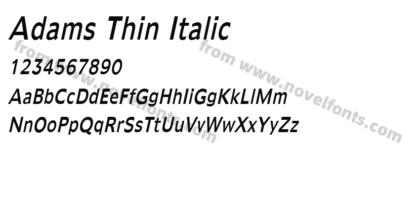 Adams Thin ItalicPreview