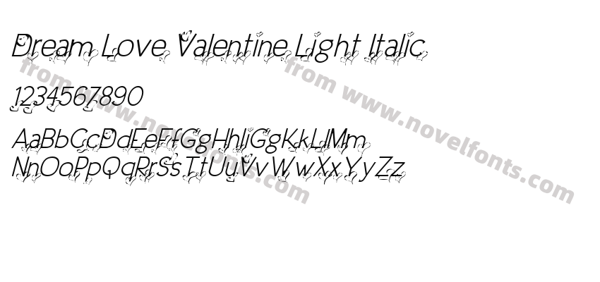 Dream Love Valentine Light ItalicPreview