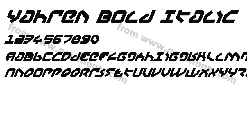 Yahren Bold ItalicPreview