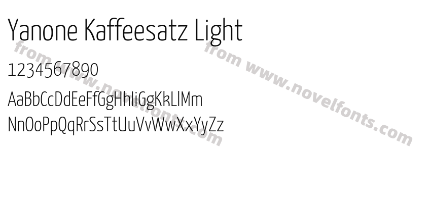 Yanone Kaffeesatz LightPreview