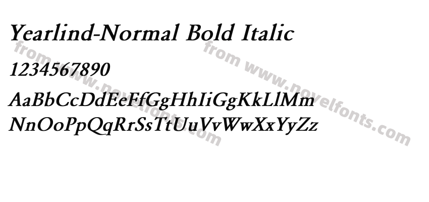 Yearlind-Normal Bold ItalicPreview