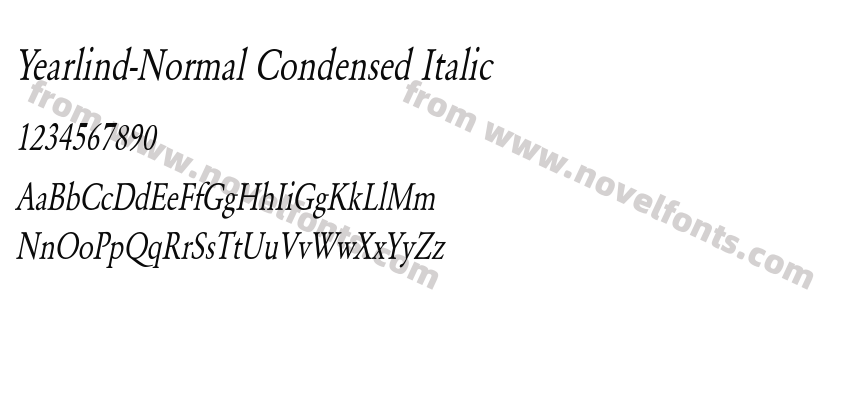 Yearlind-Normal Condensed ItalicPreview