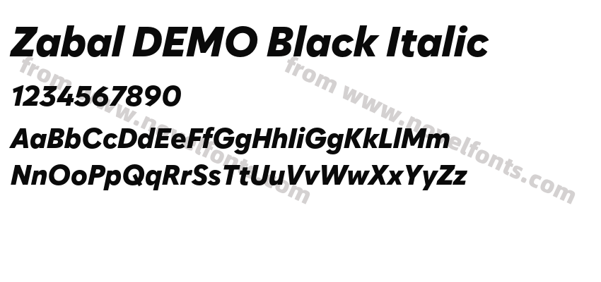 Zabal DEMO Black ItalicPreview