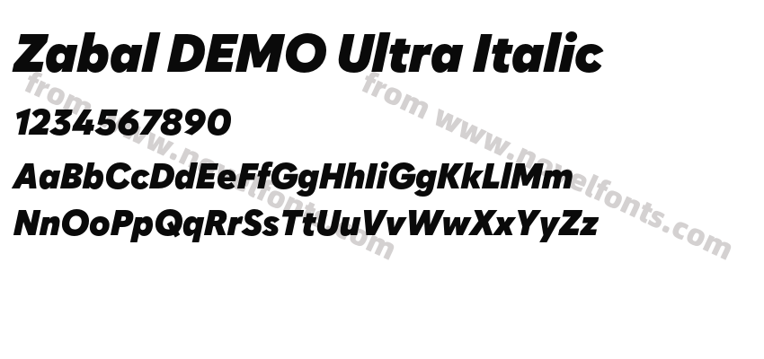 Zabal DEMO Ultra ItalicPreview