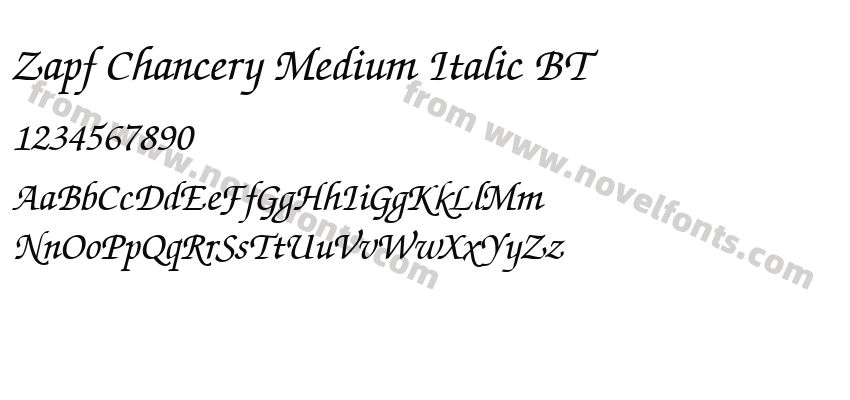 Zapf Chancery Medium Italic BTPreview