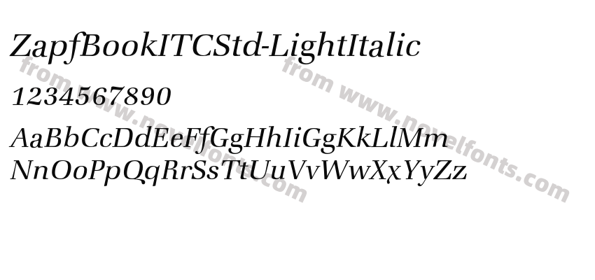 ZapfBookITCStd-LightItalicPreview