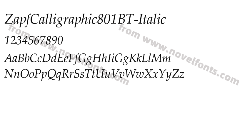 ZapfCalligraphic801BT-ItalicPreview