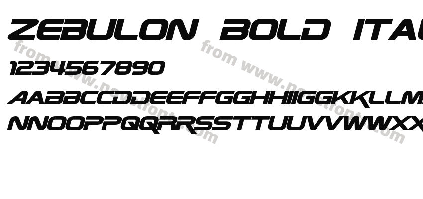 Zebulon Bold ItalicPreview