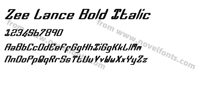 Zee Lance Bold ItalicPreview