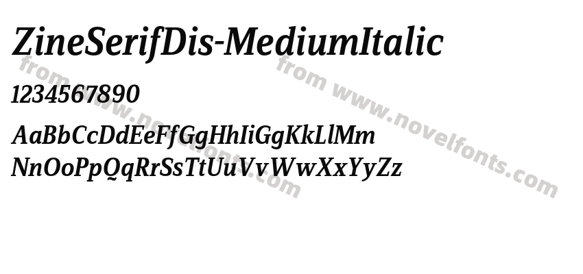 ZineSerifDis-MediumItalicPreview