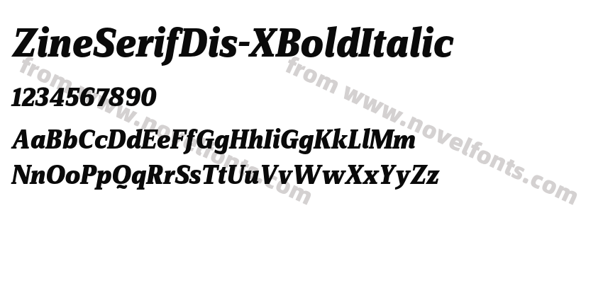 ZineSerifDis-XBoldItalicPreview