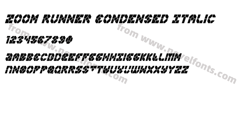 Zoom Runner Condensed ItalicPreview