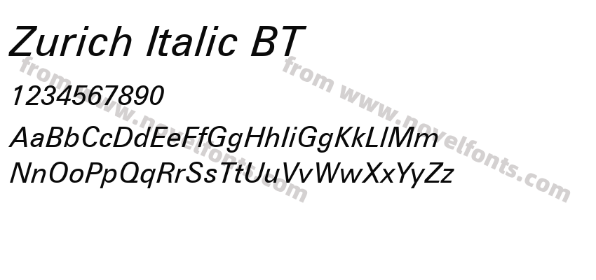 Zurich Italic BTPreview