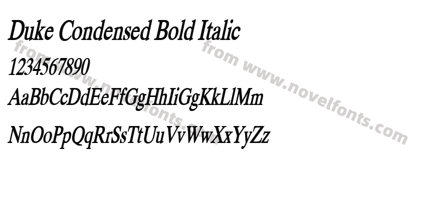 Duke Condensed Bold ItalicPreview