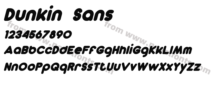 Dunkin Sans Bold ItalicPreview