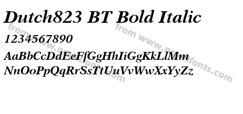 Dutch823 BT Bold ItalicPreview