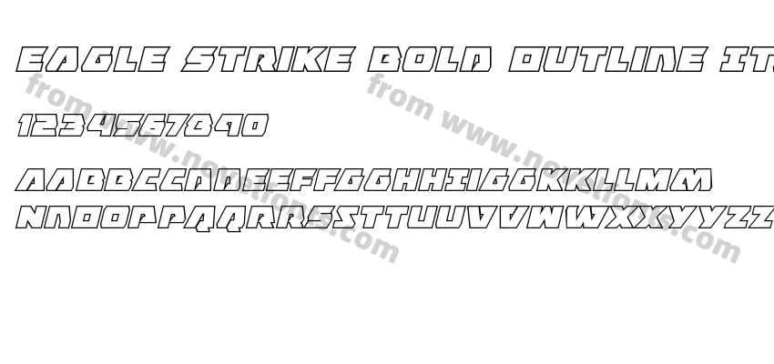 Eagle Strike Bold Outline ItalicPreview