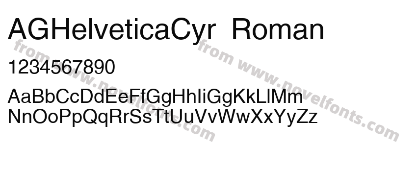 AGHelveticaCyr RomanPreview