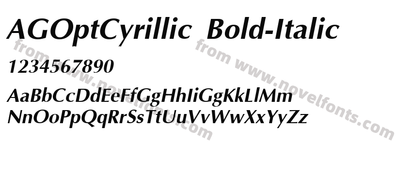 AGOptCyrillic Bold-ItalicPreview