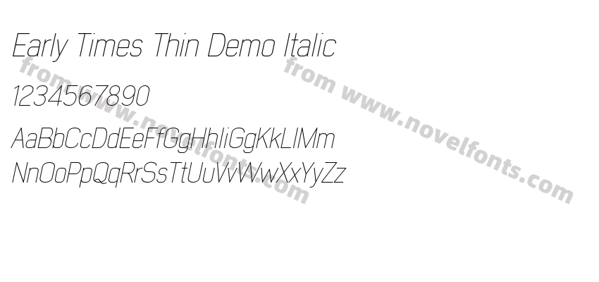 Early Times Thin Demo ItalicPreview