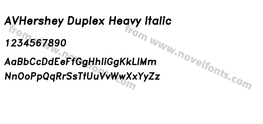 AVHershey Duplex Heavy ItalicPreview