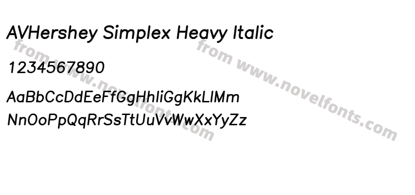 AVHershey Simplex Heavy ItalicPreview