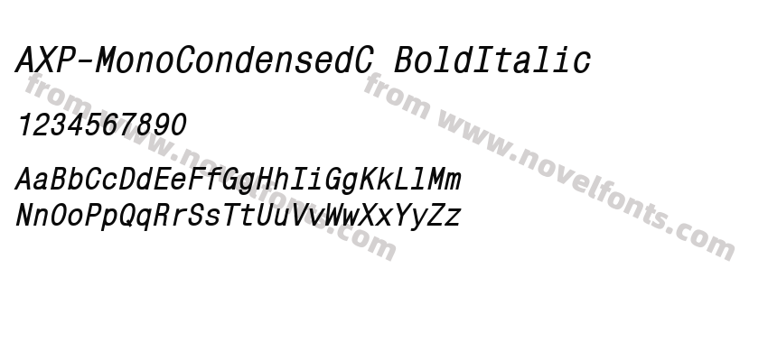 AXP-MonoCondensedC BoldItalicPreview