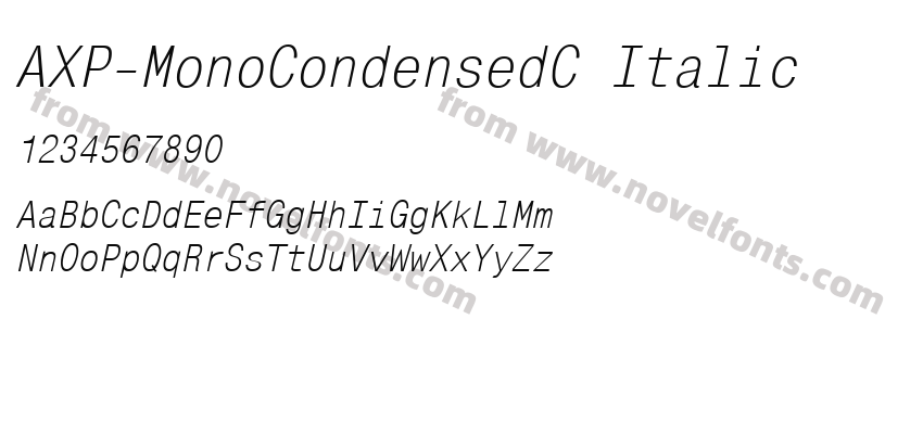 AXP-MonoCondensedC ItalicPreview