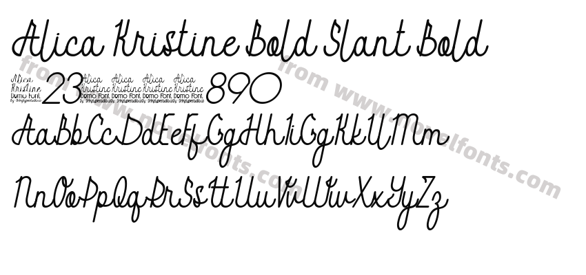 Alica Kristine Bold Slant BoldPreview