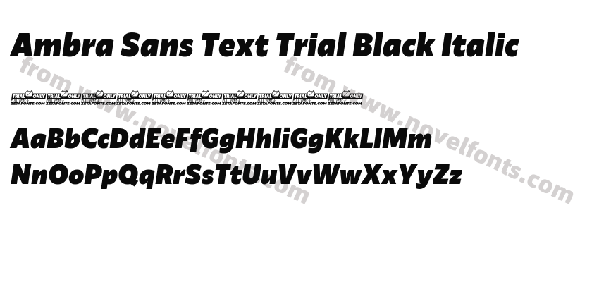 Ambra Sans Text Trial Black ItalicPreview