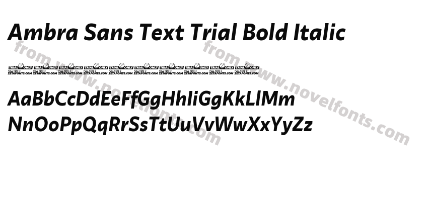 Ambra Sans Text Trial Bold ItalicPreview