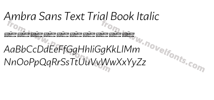 Ambra Sans Text Trial Book ItalicPreview