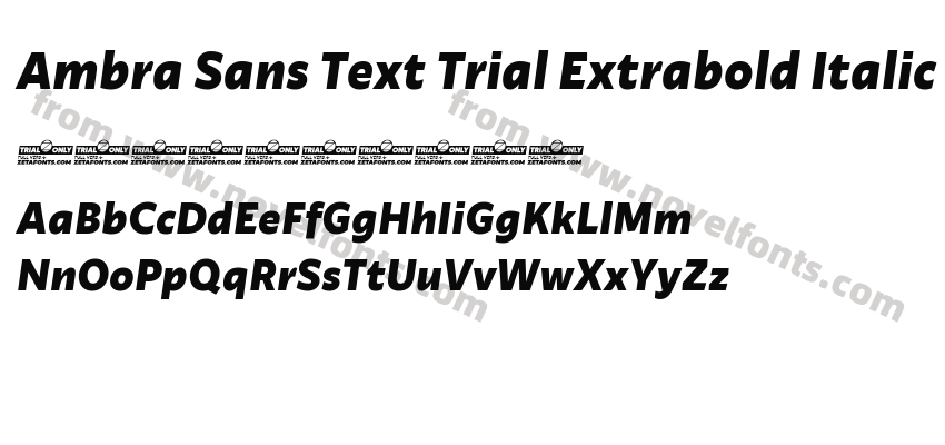 Ambra Sans Text Trial Extrabold ItalicPreview