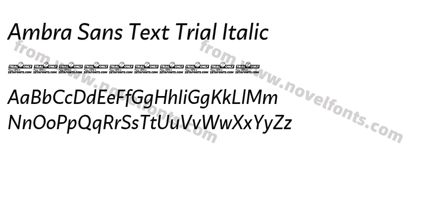 Ambra Sans Text Trial ItalicPreview