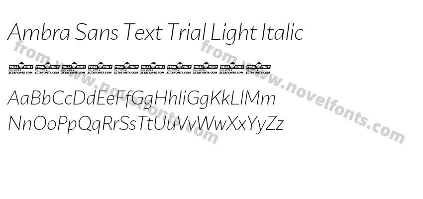 Ambra Sans Text Trial Light ItalicPreview