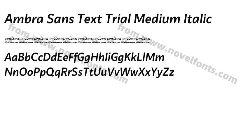 Ambra Sans Text Trial Medium ItalicPreview