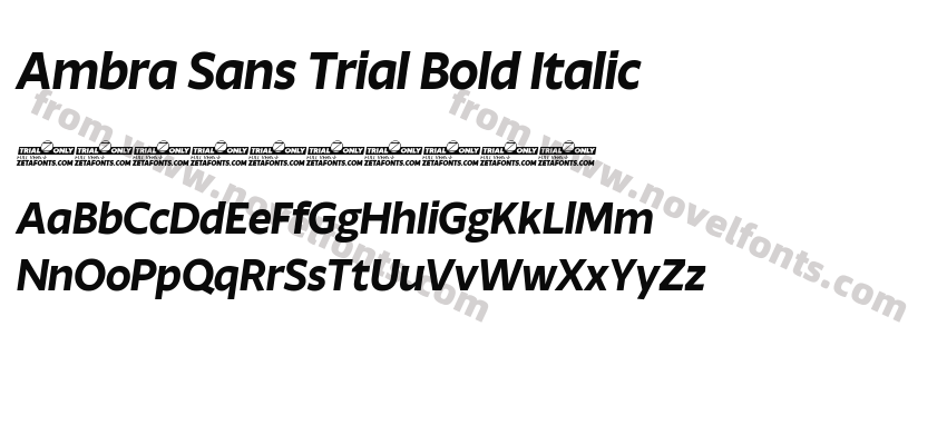 Ambra Sans Trial Bold ItalicPreview