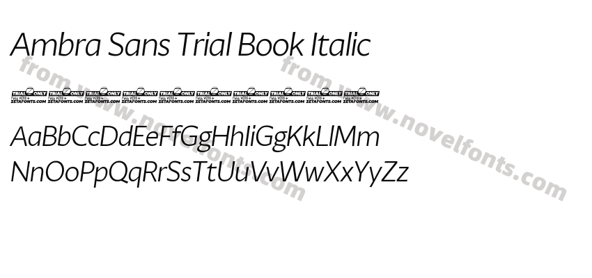 Ambra Sans Trial Book ItalicPreview