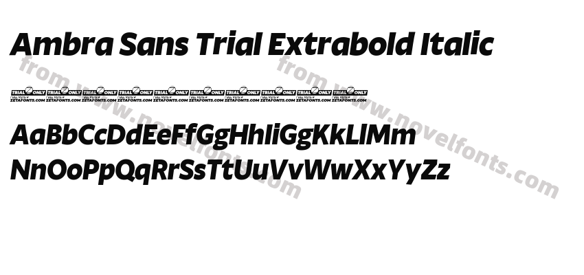 Ambra Sans Trial Extrabold ItalicPreview