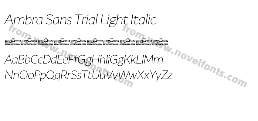 Ambra Sans Trial Light ItalicPreview