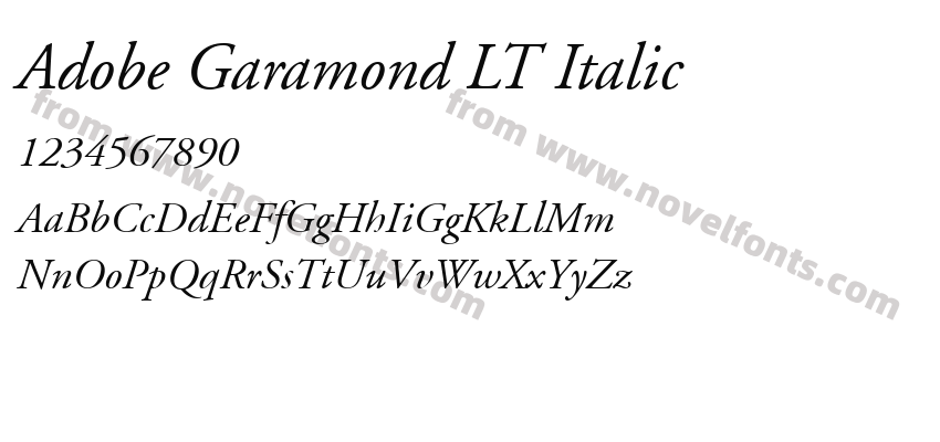 Adobe Garamond LT ItalicPreview