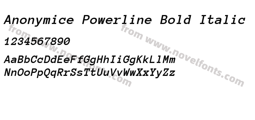 Anonymice Powerline Bold ItalicPreview