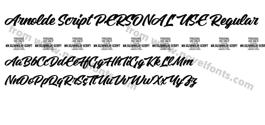 Arnolde Script PERSONAL USE RegularPreview